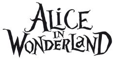 the title for alice in wonderland, written by an unknown person with black ink on white paper