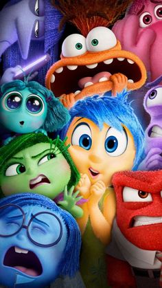 an animated movie poster with many different characters