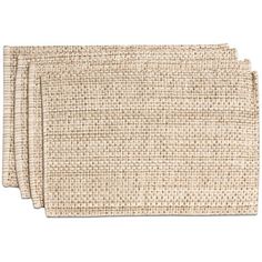 set of four placemats made out of jute fabric on a white background