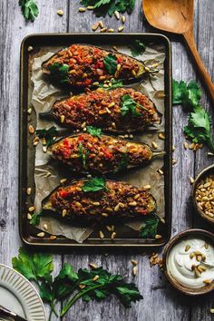 baked eggplant stuffed with spices and herbs