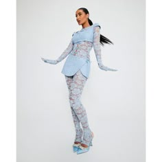 Dreamy Blue Crop Top – BRIELLE Blue Mini Skirt, Blue Crop Tops, Performance Outfit, Stage Outfits, Catsuit, Powder Blue, Blue Lace, Blue Dress, Fashion Inspo Outfits