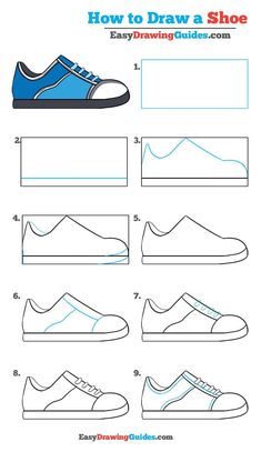 how to draw a shoe with easy step by step instructions for kids and beginners