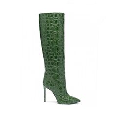 VACLA Stiletto Heel Knee High Boots Women Knee High Boots, Heel Knee High Boots, Trendy Shoes Sneakers, Green Boots, Street Style Shoes, Animal Print Shoes, Snake Pattern, Ootd Ideas, Womens Stilettos