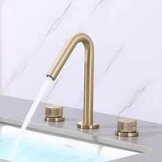 a faucet with water running from it