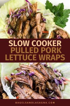 This is an easy recipe for making pulled pork in your Crock Pot. It is the best and healthy way to take a pork shoulder and slow cook it until it is tender. Also, you can use your Instant Pot on the slow cook setting to get the same results. Pulled Pork Lettuce Wraps, Pulled Pork Wrap, Low Carb Pulled Pork, Pork Wraps, Pork Lettuce Wraps, Pulled Pork Recipe, Low Carb Slow Cooker, Lettuce Wrap Recipes, Slow Cooker Pulled Pork