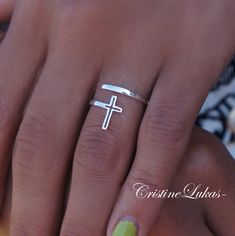 Celebrity Style By-Pass Cross Ring Double Wrap by CristineLukas Ring With Cross, Basters, Name Ring, Pompano Beach, Cross Ring, Christian Jewelry, Cross Jewelry, Wrap Rings, Pretty Jewellery