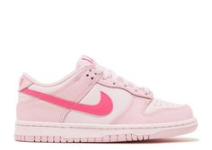 Dunk Low GS 'Triple Pink' - Nike - DH9765 600 - medium soft pink/hyper pink/pink foam | Flight Club Nike Dunk Low Triple Pink, Nike Rosa, Yeezy Sneakers, Nike Swoosh Logo, Haikou, Sneakers Looks, Adidas Spezial, Popular Sneakers, Youth Shoes