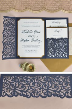 the wedding stationery is laid out and ready to be put in