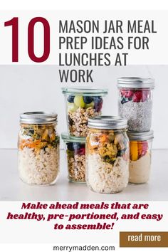 mason jar meal preps for lunches at work