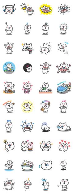 an image of cartoon sheeps with different expressions on their faces and body parts, all in various colors