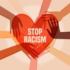 hands holding a heart with the words stop racism