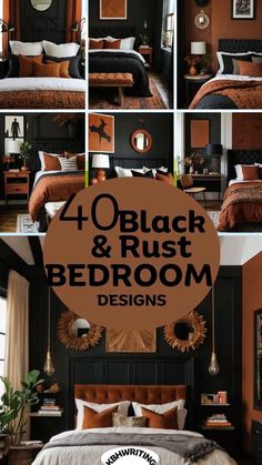 the four black and rust bedroom designs