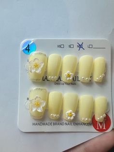 Yellow color press on or glue on nails. These are size medium, however they can be filed down to fit smaller nail beds. Please see images for sizing and F&Q's. Every set comes with an application kit which includes: glue, nail file, cuticle pusher and nail tabs for press on. Nail Beds, Nail Bed, Handmade Brand, Cuticle Pusher, Nail File, Glue On Nails, Yellow Color, Press On Nails, You Nailed It