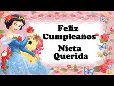 an image of a princess and her pony with the words feliz cumpleanos neta queridda