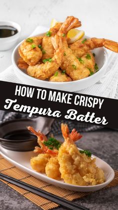 how to make crispy tempura batter on a plate with chopsticks