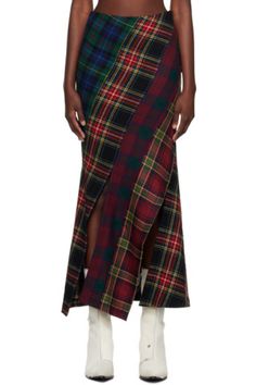 Multi Pattern Outfit, Rave Review, Goth Wardrobe, Red Maxi Skirt, Tartan Fashion, Review Clothing, Pattern Outfits, Twill Skirt, Tartan Skirt