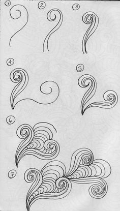 some type of art work that looks like waves and swirls in black ink on white paper