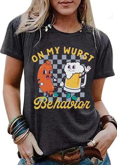 PRICES MAY VARY. ★ Tired of dressing up in bavarian Tracht or Dirndl? Grab this Oktoberfest Lets Get Schnitzel Faced T-Shirt for Oktoberfest! ★ Let's Get Schnitzel Faced ShortSleeve T-shirts Material: Cotton Blend, Breathable ,Skin-friendly, SUPER SOFT and COMFORTABLE to Wear. Bust: S(37.01'') M(38.58'') L(40.94'') XL(42.52'') XXL(44.00''). ★ Ideal gift for the German Oktoberfest in Munich or a local American Octoberfest celebration.Retro design with "Let's Get Schnitzel Faced" slogan adds a fun Worst Behavior, Oktoberfest Shirt, German Oktoberfest, Pun Shirt, Oktoberfest Costume, German Men, Oktoberfest Outfit, Pun Shirts, Drinking Shirts