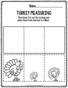 a turkey measuring activity for kids