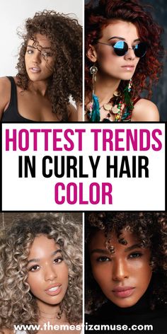 Discover the hottest trends in curly hair color for this year! From rich browns with caramel highlights to vibrant reds and playful pastels, explore the latest shades that will elevate your curly hairstyle. Get inspired to transform your look with these trendy color ideas! Hair Colour Ideas Curly, Curly Hair Fall Color, Curly Hair Color Ideas Highlights, Dark Curly Hair