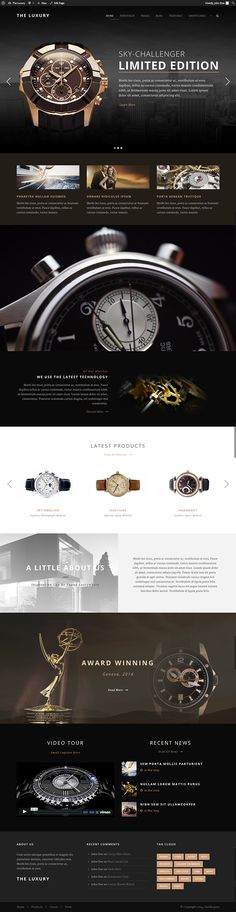 the website design for luxury watches