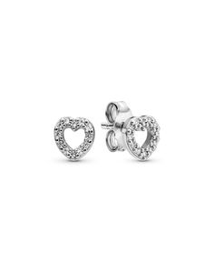 in stock Cheap Double Heart Pierced Jewelry, Pandora Earrings Studs, Dainty Earrings Studs, Pandora Earrings, Pandora Necklace, Heart Stud Earrings, Pandora Silver, Heart Studs, Open Heart