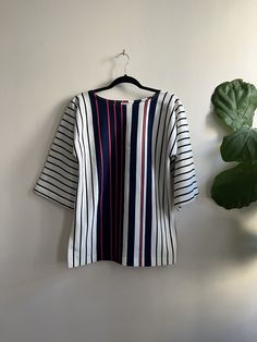 🏷️ L (Sh: 23in, B: 20in, W: 20in, L: 28in) | 70s color block striped tunic by Pykettes. Features wide sleeve. Comfy / roomy design. Very retro look. No flaws  🛍️$54 or get it for $8 with membership to bonhomievtg.com *All measurements taken flat Striped Tunic, Wide Sleeves, Womens Tunics, Retro Look, Vintage 1970s, Tunic Top, Womens Clothing Tops, Color Block, 1970s