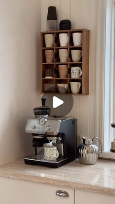 Cup Shelf Diy, Coffee Station At Home, Cups Shelf, Cup Shelf, Shop Projects, Wood Shop Projects, Diy Shelves, Kitchen Shelves