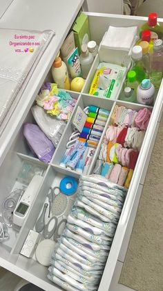 an organized drawer with many items in it