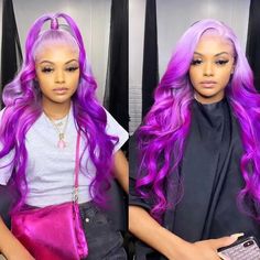 Peruvian Hair Light Purple And Purple Ombre Color Lace Wig – Prosp Hair Shop Wig Installs, Purple Ombre Hair, Twisted Hair, Hair Light, Purple Wig, Sew Ins, Pretty Hair Color, Ombre Wigs, Human Virgin Hair