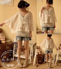 Mori Kei Summer, Crochet Panel, Spring Wear