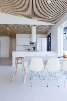 the kitchen is clean and ready to be used as a dining room or office space