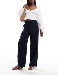 Wide Leg Pants by JDY No need to keep scrolling High rise Elasticated waistband Side pockets Wide-legged Summer Trousers, Linen Blend Pants, Spring Floral Dress, Pantalon Large, Satin Slip Dress, Maxi Dress Trend, Petite Maternity, Skirted Swimwear, Plus Size Pregnancy