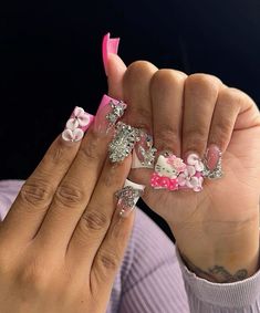 Bling Acrylic Nails, June 17, The Works, Nail Tech, Simple Nails, Follow For More, Instagram Followers, Nail Inspo