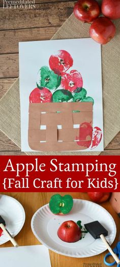 an apple stamping fall craft for kids