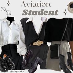 Aviation Student, Outfits Uni, Outfit Coquette, Academia Aesthetic Outfit, Niche Aesthetic, Student Aesthetic, Dark Academia Style, Academia Outfits, Academia Style