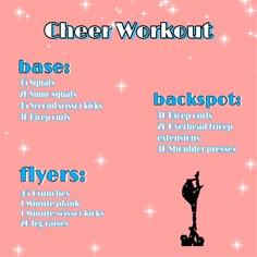 a poster with instructions on how to do a cheer workout for the kids in their home