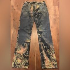 Roberto Cavalli Jeans Maine Line Paisley Pants Size Xs Roberto Cavalli Jeans, Karakuri Jeans, Dead Beat, Robert Cavalli, Cavalli Jeans, Cute Online Clothing Stores, Pants Custom, Cowboy Pants, Paisley Pants