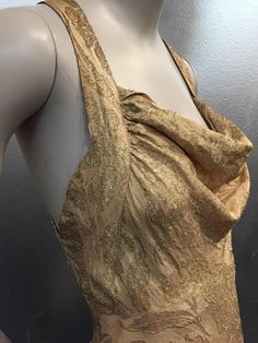 20s Evening Gown, Gold Gown With Fitted Bodice For Evening, Gold Backless Evening Gown, Gold Bias Cut Dress For Party, Gold Fitted Gown For Evening, Gold Silk Evening Gown, Fitted Silk Gown For Vintage Events, Gold Evening Dress With Back Opening, Gold Silk Gown For Formal Occasions