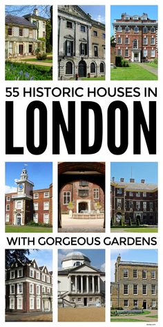 the front cover of 5 historic houses in london with gorgeous gardens and other architectural details