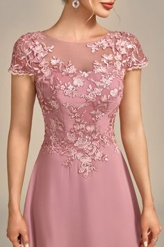 Dusty Rose A-Line Tea-Length Mother of the Bride Dress With Sequins Vestidos Casual, Mother Of The Bride Dresses Long, Dress With Sequins, Mother Of Groom Dresses, Summer Dress Outfits, Mother Of The Bride Dress, Groom Dress, Chiffon Lace, Fancy Dresses