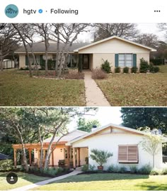 before and after photos of a house in the suburbs