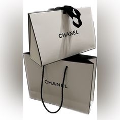 Chanel Signature Gift Box And Gift Bag Coco Chanel Gift Bags, Black Box Bag For Shopping, Trendy Box Bag As Gift, Chic White Box Bag For Gifts, Trendy White Box Bag For Gift, Trendy White Box Bag As Gift, Modern White Box Bag For Gift, Classic White Box Bag For Shopping, White Classic Box Bag For Shopping