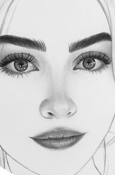 a pencil drawing of a woman's face