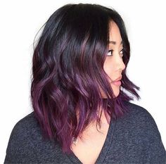 Vivid Lowlights, How To Bayalage Hair, Dark Purple Hair Color, Black Hair Ombre, Purple Balayage, Hair Color Plum, Purple Ombre Hair, Dark Purple Hair, Plum Hair