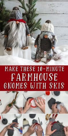 make these 10 minute farmhouse gnomes with skis