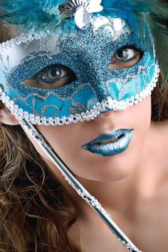 MÁSCARA.....❤ Mask Masquerade, Blue Mask, Mardi Gras Mask, Beauty Mask