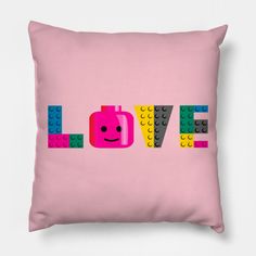 Love Lego -- Choose from our vast selection of throw pillows to match with your desired size to make the perfect custom pillow. Pick your favorite: Movies, TV Shows, Art, and so much more! Available in extra small, small, medium, large. For beds, couches/sofas, love seats, and chairs. Perfect for decoration. Lego Pillow, Lego Lego, Custom Pillow, Pillow Design, Custom Pillows, Sofa Couch, Love Seat, Lego, Favorite Movies