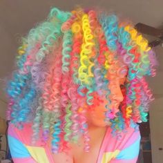 Sun Kissed Brunette, Short Curly Hair Styles, Colourful Aesthetic, Best Haircuts For Women, Pastel Kidcore, Soft Kidcore, Best Haircuts, Hair Styles For Women, Dyed Hair Inspiration