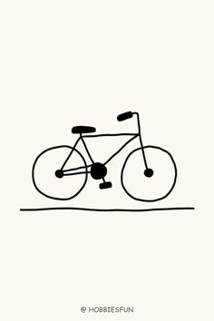 Simple Drawing Ideas, Bicycle Bike Doodle Easy, Simple Bicycle Drawing, Easy Bicycle Drawing, Bike Simple Drawing, Bycicle Drawings Easy, Bicycle Drawing Simple, How To Draw A Bike, Bike Drawing Easy, Easy Drawing Ideas For Beginners